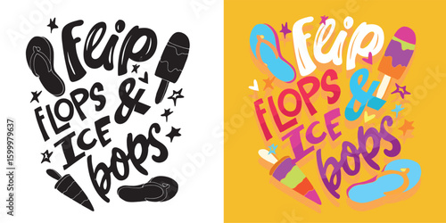 Trendy hand drawn doodle lettering quote about summer. Lettering for t-shirt design, mug print, bag print, clothes fashion. 100% hand drawn vector image.