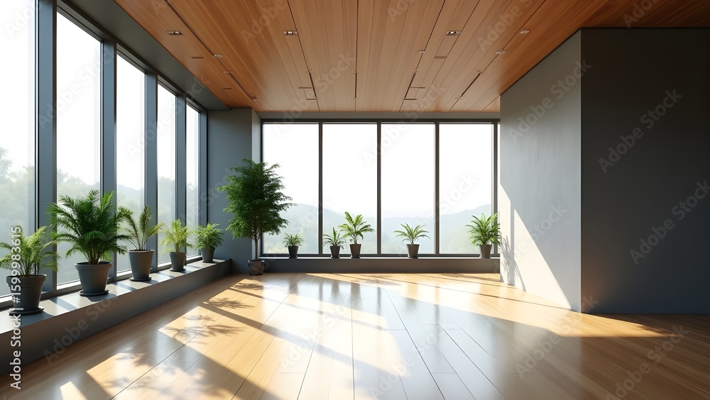 Obraz premium Empty Room with Sunlight Streaming Through Window