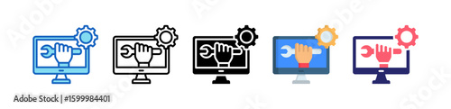 Machine Repair Multiple Style Icon Set Collection.  