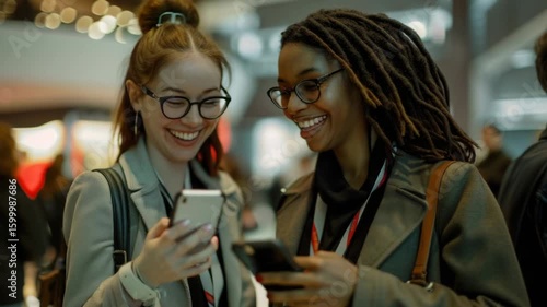 Two women posing side by side, possibly friends or colleagues