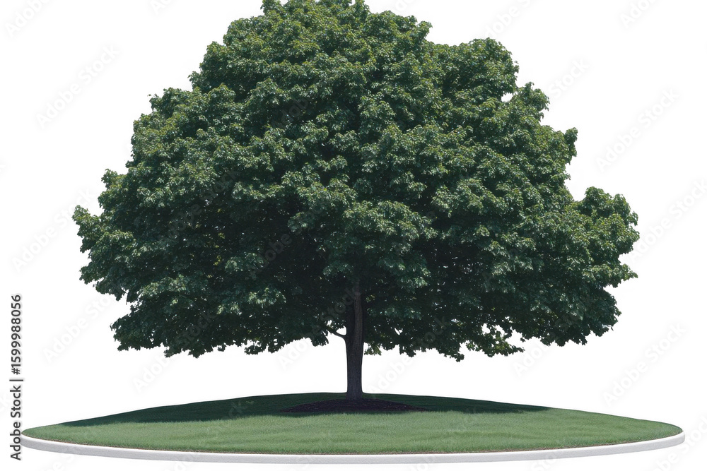 Obraz premium View Of Lush Tree Stands Tall In A Grassy Landscape With Peace Concept