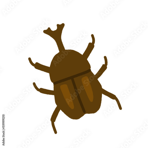 カブトムシ（オス）のイラスト
