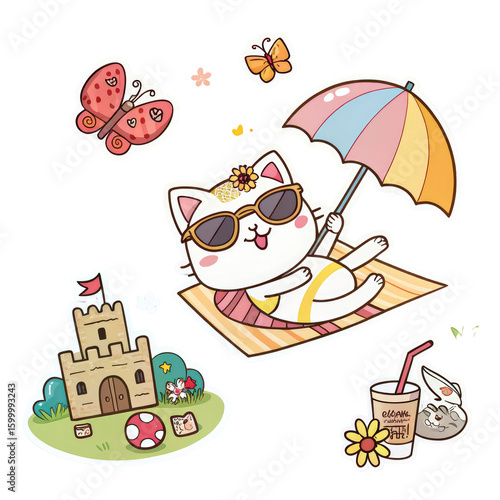 4K PNG Cat on Vacation