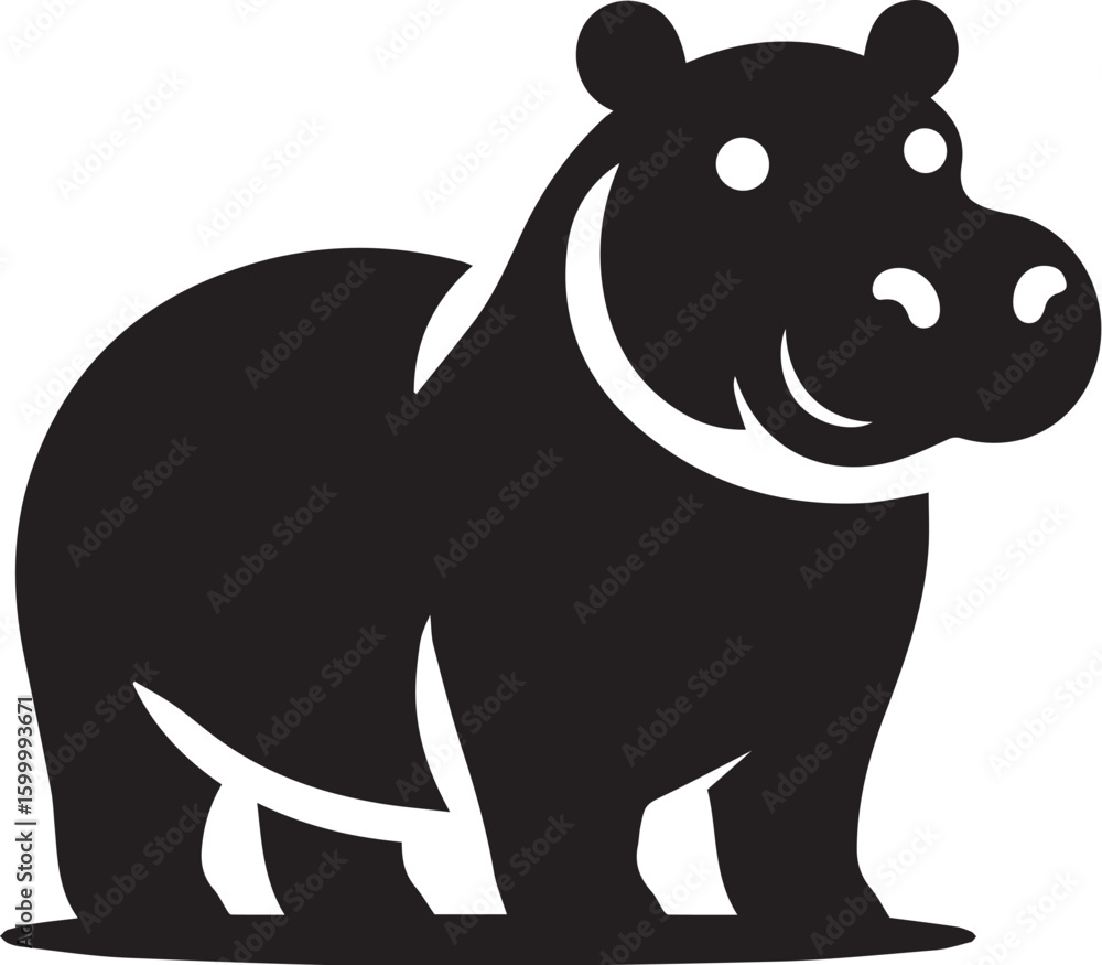 Fototapeta premium hippopotamus silhouette vector illustration