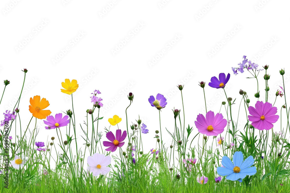 Fototapeta premium Blooming Meadows, Vibrant Flowers Dance in Sunlight, a Nature's Palette