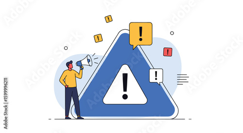 Important safety warning alert notification system for critical announcements and urgent information dissemination