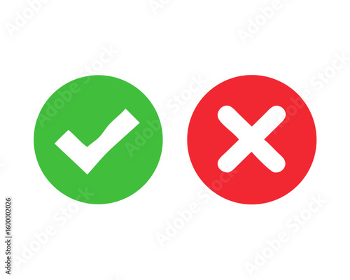 yes and no buttons vector icon