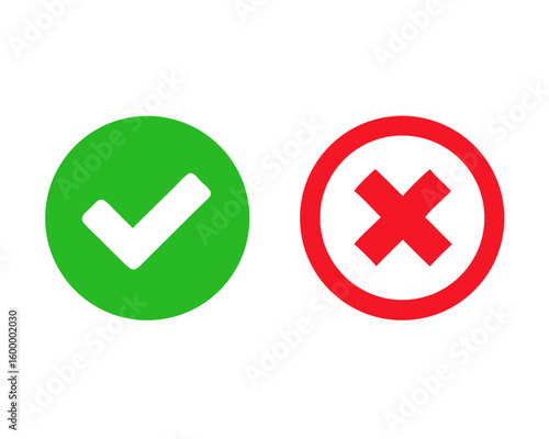 yes and no buttons vector icon