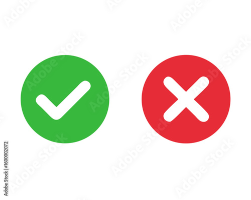 yes and no buttons vector icon