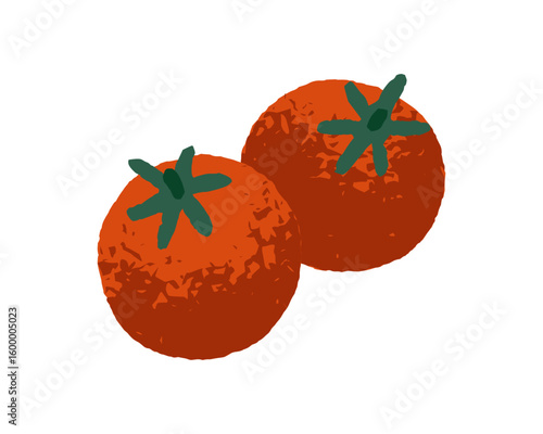 Ripe tomatoes with green tops. Fresh farm vegetables, summer harvest, healthy...