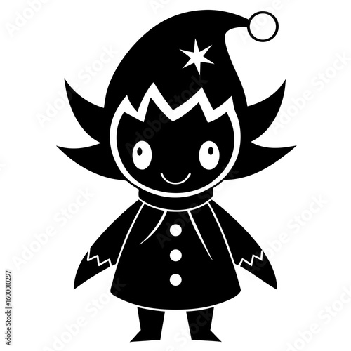 Adorable Chibi Style Christmas Character on White Background vector illustration