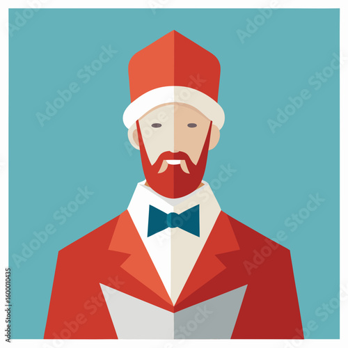Holiday Caroler on a White Background vector illustration