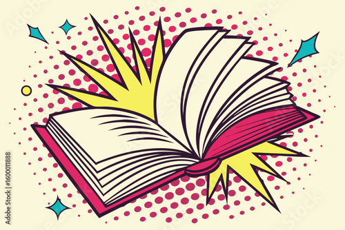 Pop Art Book Explosion Scene