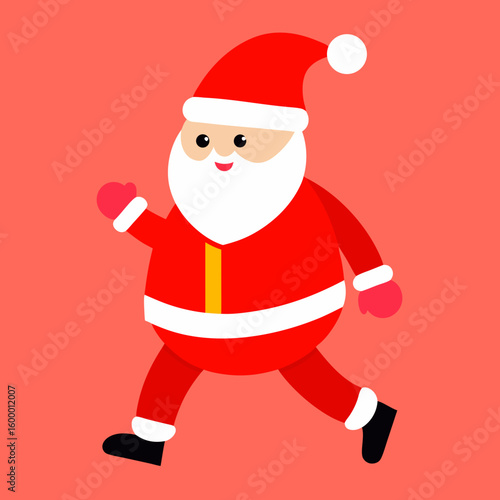 Santa Claus in a Walking Pose vector illustration