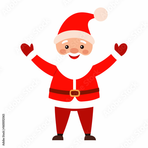 Waving Santa Claus on a White Background vector illustration