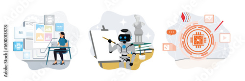 Utilization of AI technology in art and creativity.