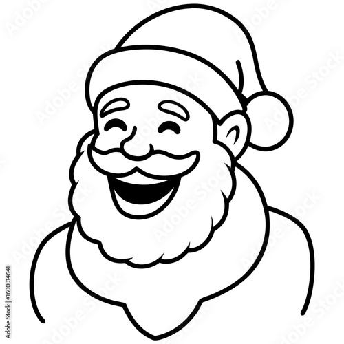 Laughing Santa Claus Character on White Background vector illustration