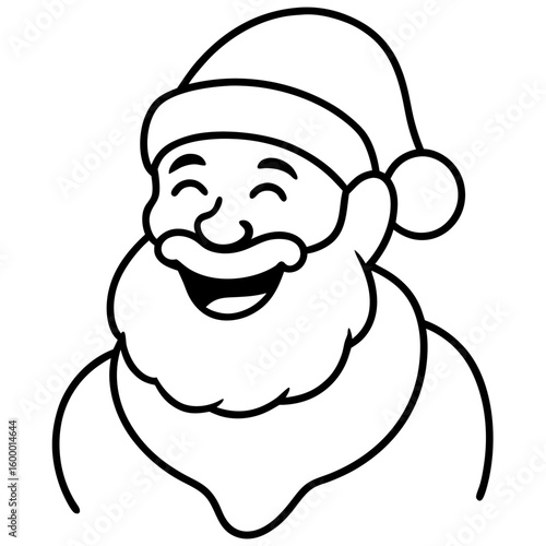 Jolly Santa Claus Laughing on a White Background vector illustration