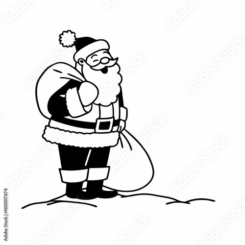Santa Claus in Laughing Pose on White Background vector illustration