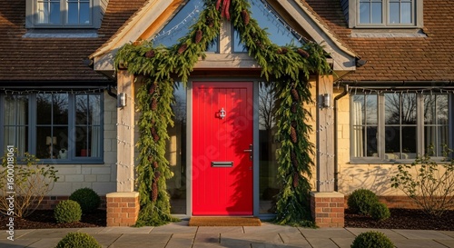 Festive front door christmas decorations red door holiday home exterior design ideas and inspiration