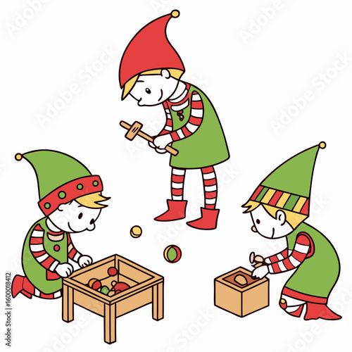 Christmas Caroler on White Background vector illustration