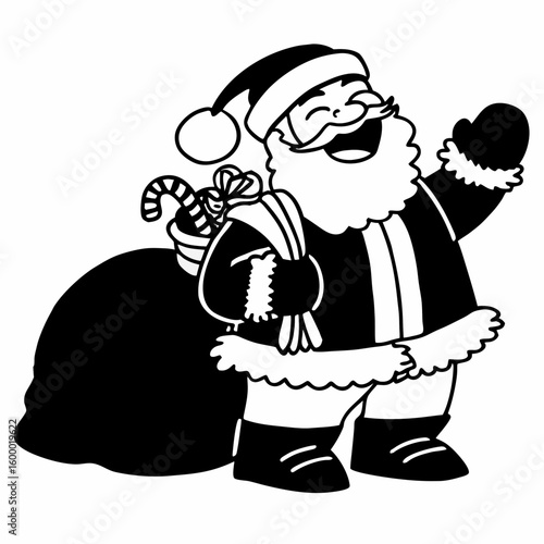 Santa Claus in Laughing Pose on White Background vector illustration