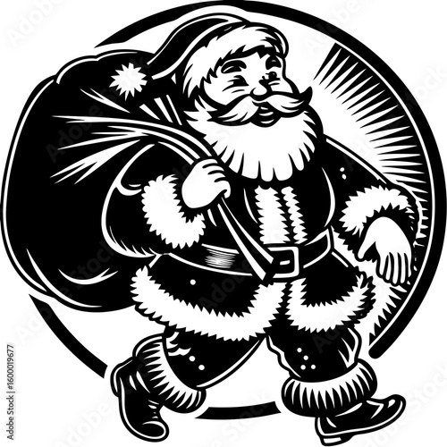 Santa Claus in a Walking Pose vector illustration