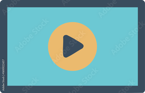 Minimal Flat Design Streaming & Content Viewing Icon | ミニマルフラットデザインのストリーミング・コンテンツ視聴アイコン