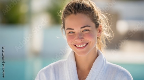Bright Smiling Young Woman with Clear Skin and Natural Makeup Enjoying Sunny Day. Free Download Bright Smiling Young Woman with Clear Skin and Natural Makeup Enjoying Sunny Day. - GFXLoad