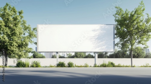  street level billboard on a white studio. Mocup