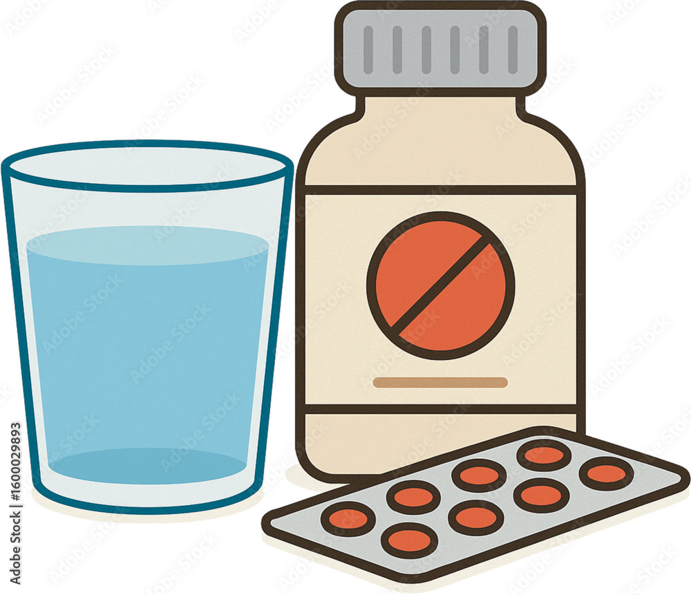 Fototapeta premium medicine bottle and pills