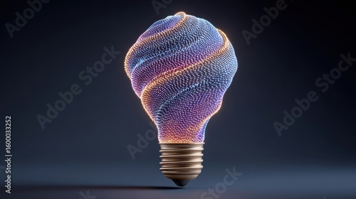 A vibrant, abstract light bulb design with colorful swirls and textures, symbolizing innovation and creativity in modern technology and lighting solutions.