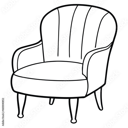 Illustration of a comfortable armchair isolated on white background