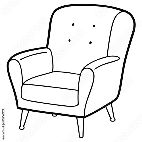 Illustration of a comfortable armchair isolated on white background