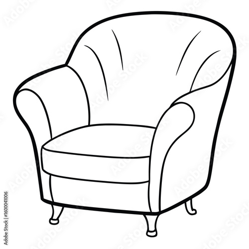Illustration of a comfortable armchair isolated on white background