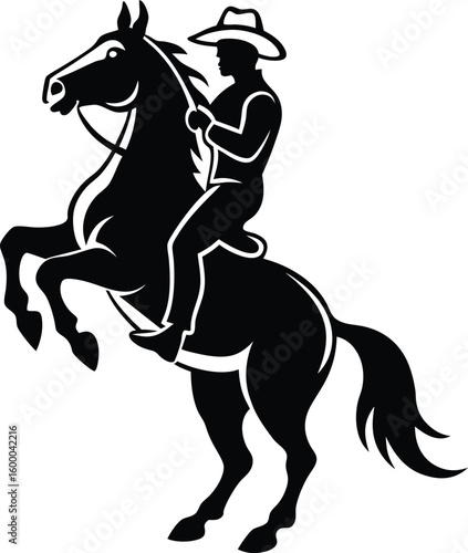 Vector silhouette of a galloping horse with a rider, a beautiful equestrian illustration perfect for animal and sport-related designs