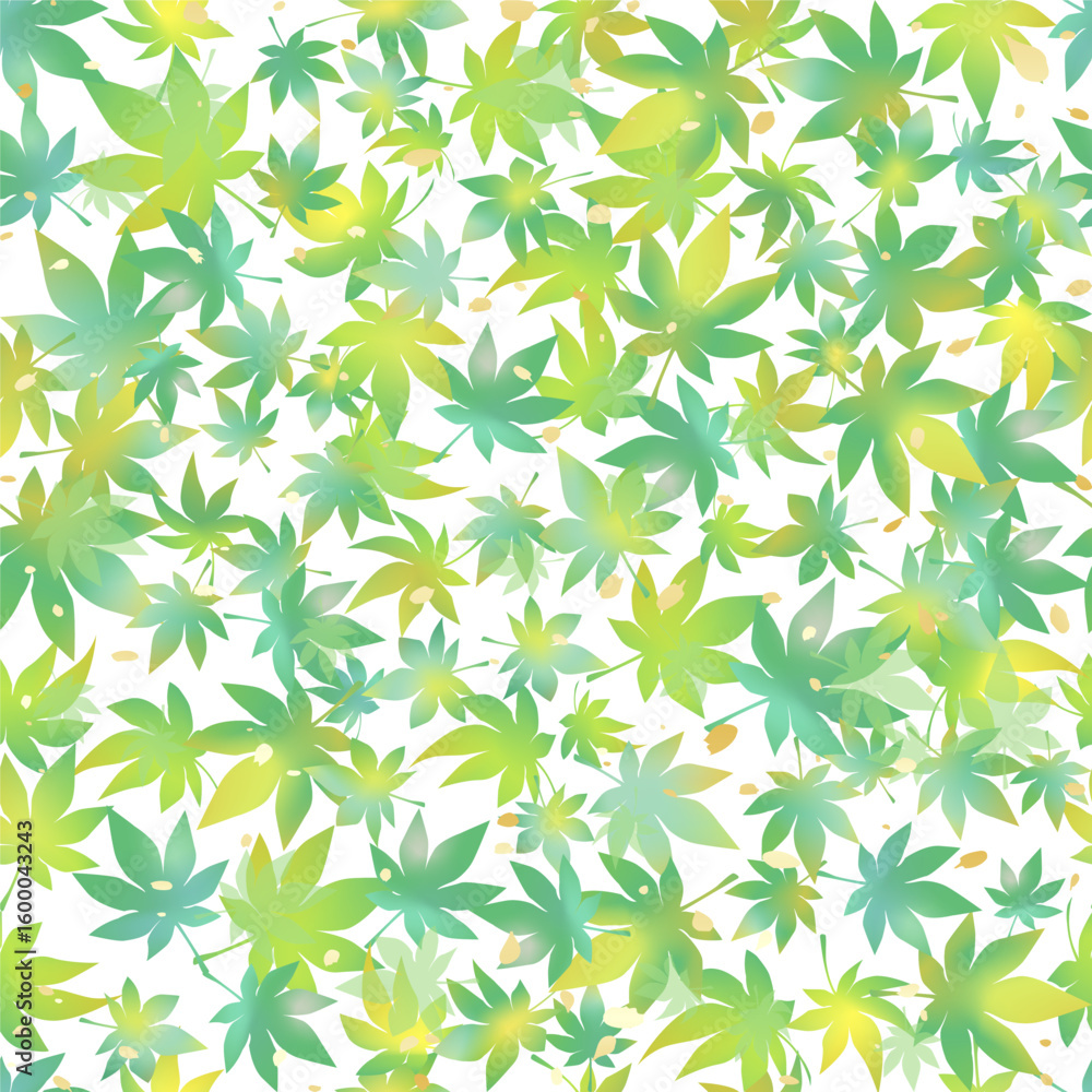 Obraz premium 青紅葉シームレスパターン 緑のグラデーション