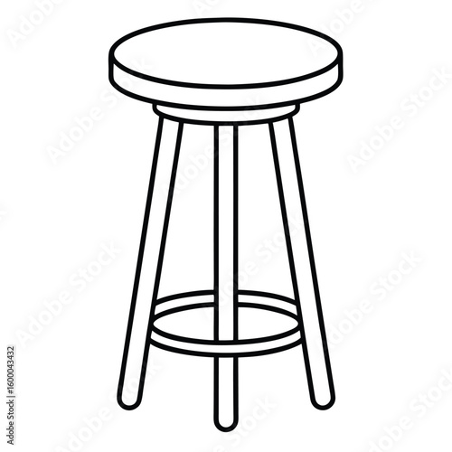 Illustration of a bar stool furniture isolated on transparent background