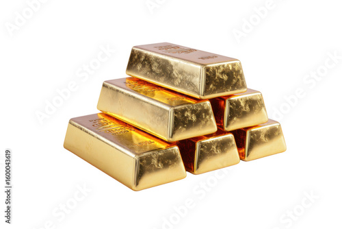 Wallpaper Mural Gold bars stacked in a display studio product photography bright. Isolated on transparent background, png. Torontodigital.ca