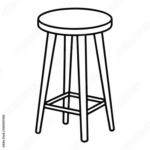 Illustration of a bar stool furniture isolated on transparent background