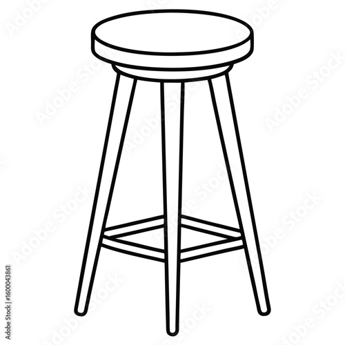 Illustration of a bar stool furniture isolated on transparent background