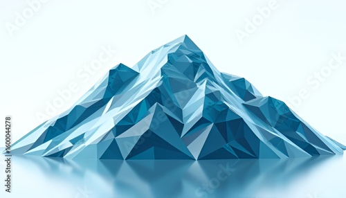 Low Poly Glass Mountain A Drendered image of a mountain made fro