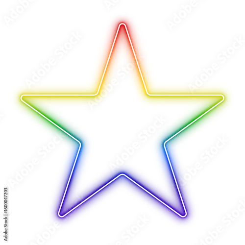 Neon star icon - rainbow