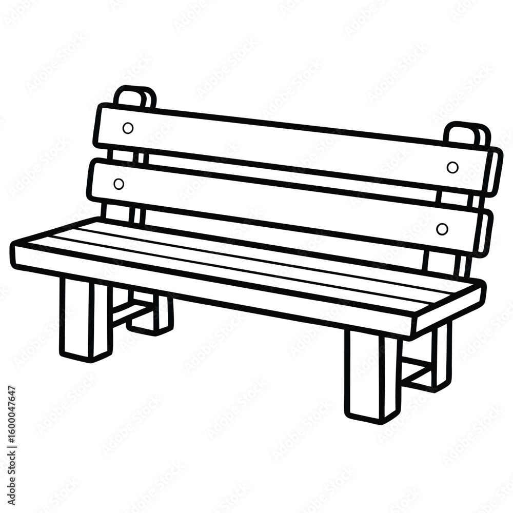 Illustration of a park bench isolated on transparent background Illustration of a park bench isolated on transparent background