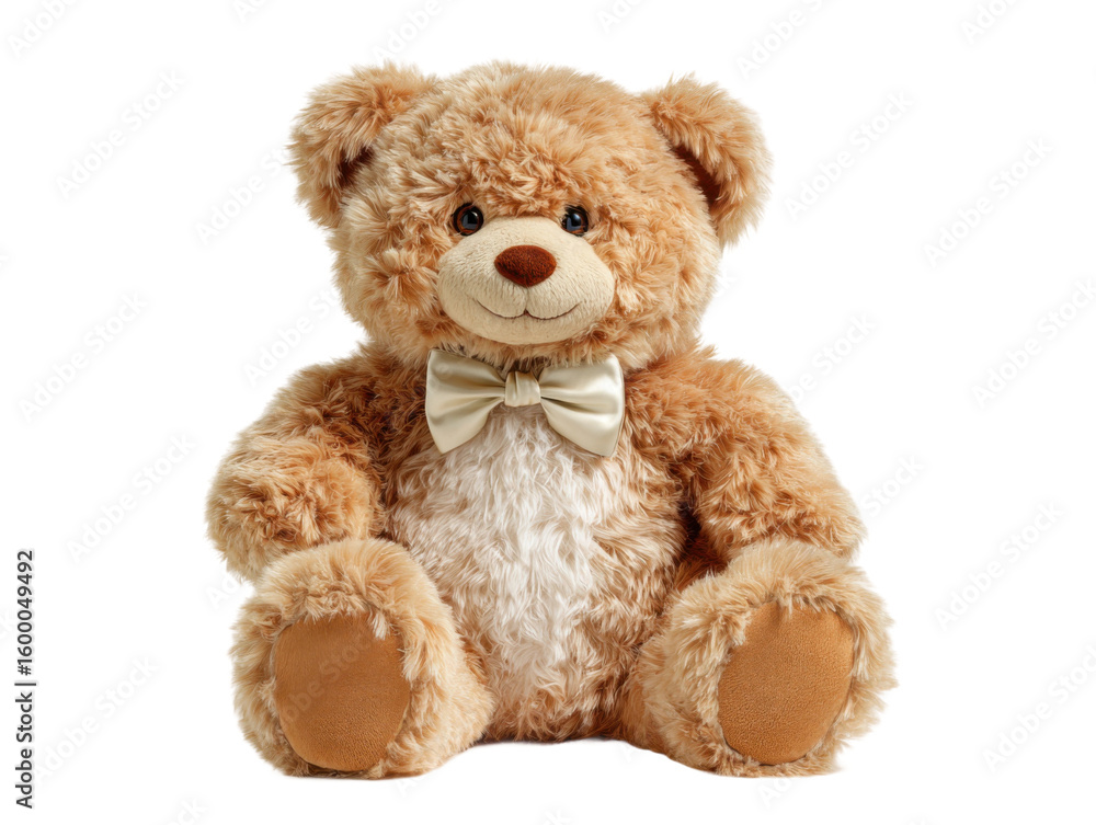 Fototapeta premium Cuddly bear toy children's room plush toy cozy atmosphere close-up. Isolated on transparent background, png.