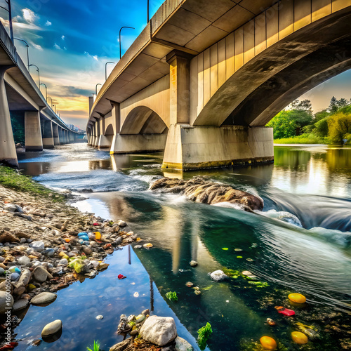 Wallpaper Mural polluted river turning clean as it passes under b Torontodigital.ca