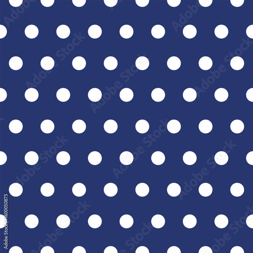 Tile Pattern White Polka Dots Blue