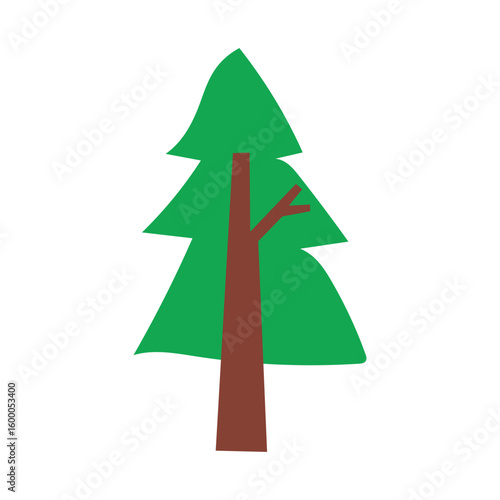 Green plant tree tropical leave cartoon design