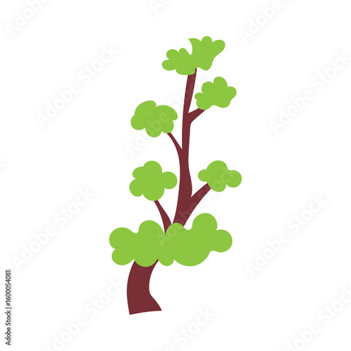 Green plant tree tropical leave cartoon design