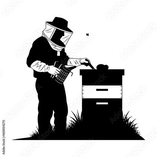 Beekeeper at Beehive - Apiculture and Honey Production